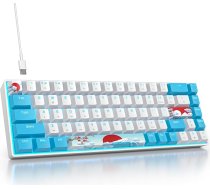 SOLIDEE mehāniskā spēļu tastatūra 65%, 68 taustiņi, kompakta mehāniskā tastatūra ar RGB fona apgaismojumu, 65% mehāniskā QWERTY tastatūra, sarkans slēdzis Win/Mac PC klēpjdatoram (68 jūras)