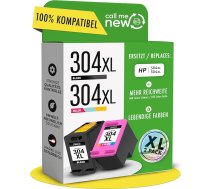 304XL printeru kasetnes - saderīgas ar HP 304 printeru kasetnēm / HP 304 XL melnām un krāsainām - XL Range Smart Chip aizstājējs DeskJet 2630, Envy 5030, DeskJet 3750 - 2 daudzpakas