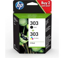 HP 303 3YM92AE Oriģinālā melnā 3 krāsu tintes kasetne 4ml 200/165 lappuses (melna/balta/krāsaina) (2 gab. iepakojumā) Jūs saņemsiet 1 iepakojumu ar 2 gab.