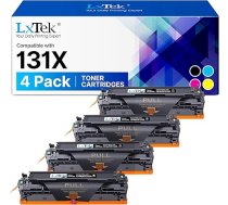 LxTek 131X 131A toneris, kas saderīgs ar HP CF210X CF211X CF212X CF213X toneri priekš HP LaserJet 200 Color MFP M276nw priekš M276n M251n M251nw M276 M251 Printeris (iepakojumā 4 gabali, melns, ciāns, dzeltens, purpursarkans)