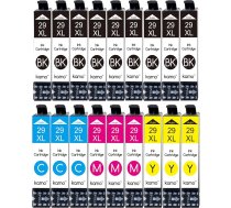 Kamo 29XL (9 x melna, 3 x zilganzaļa, 3 x purpursarkana, 3 x dzeltena), saderīga ar Epson 29 29XL kasetnēm, kas paredzētas XP-352 XP-332 XP-332 XP-342 XP-235 XP-245 XP-255 XP-335 XP-345 XP-355 XP-432 XP-435 XP-435 XP-435 XP-435 XP