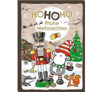 Aitu pasaule Adventes kalendārs ar motīvu "Ho Ho Ho" | 26 cm x 35 cm, šokolādes Adventes kalendārs, 75 g, pildīts ar šokolādi, kalendārs bērniem, jautrs dizains, 51184