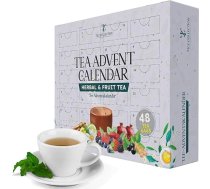 Tējas Adventes kalendārs 2025 – 24 dienu tējas dāvanu Adventes kalendārs vīriešiem un sievietēm, Adventes kalendārs, tējas komplekts, 2 x 24 aromatizētas tējas, augļu tēja, zāļu tējas dāvanu komplekts