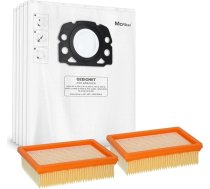 McFilter 20 putekļsūcēja maisiņi + 2 filtri, piemēroti Kärcher WD4, WD5, WD6, MV4, MV5, MV6, alternatīva KFI 487 + KFI 4410, 2.863-006.0 + 2.863-005.0, daudzfunkcionāls putekļsūcējs - maisiņa tips KA 33