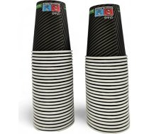 Terryshop74 100 XXXL 250 ml papīra krūzes karstajiem un aukstajiem dzērieniem, kapučīno, alus dzērieniem (melnas svītras)