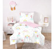 Bērnu meiteņu Kawaii gultas veļa 135 x 200 cm Apgriežama gultas veļa ar 80 x 80 cm spilvendrānu 3D drukāts princeses sirds raksts Mikrošķiedras rozā gultas veļa ar rāvējslēdzēju