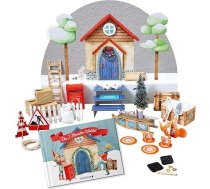 Papierdrachen Gnome Door Set 2025 – 3 minūšu rūķis – pilnīgs rokdarbu komplekts ar piederumiem un grāmatu – pašrocīgi izgatavojams rūķis, kas stāv kājās – Adventes kalendārs bērniem