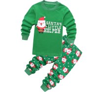 Zēnu pidžamu komplekts mazu meitenēm Zēnu Ziemassvētku Santa Xmas pidžamu komplekts Mīksts mazu bērnu naktsveļas komplekts Bērnu apģērbu komplekts Apģērbs zēnam 3 gadiem Tērpa izmērs 98