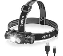 Lepro uzlādējams galvas lukturis, IP65 super spilgts 1000 lūmenu noņemams LED galvas lukturis, galvas lukturis ar sarkanu gaismu, 6 apgaismojuma režīmi kempingam, sportam, makšķerēšanai, amatniecībai [iekļauts USB C kabelis]