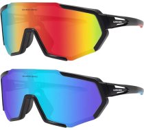 Queshark 2 velosipēdu brilles, vieglas un neslīdošas, TR90 rāmis un UV400 aizsardzība, ātras brilles vīriešiem un sievietēm, saulesbrilles sportam, velosipēdistiem, skrējējiem, golfa spēlētājiem, beisbolistiem un volejbolistiem