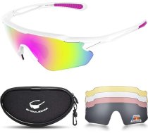 Snowledge sporta brilles Velo brilles Velo brilles vīriešiem un sievietēm Saulesbrilles Pieaugušo sporta velo brilles Polarizētas brilles ar vēja aizsardzību Motociklu brilles Rāmītis TR90 UV400 aizsardzība