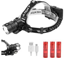 Galvas lukturis LED uzlādējams USB super spilgts ar 4 apgaismojuma režīmiem, regulējams fokuss Galvas lukturis USB uzlādējams, ūdensizturīgs profesionāls galvas lukturis kempingam, pārgājieniem, makšķerēšanai