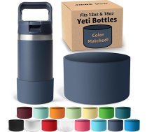 Jmoe USA silikona apvalki Yeti Rambler Jr 12 oz pudelei, 2 mm biezi, neslīdoši apvalki, pudeles apakšdaļa, aizsargā pret ieplēsumiem un skrāpējumiem, bez BPA silikons, tumši zils