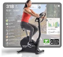 Tunturi FitCycle 50i trenažieris ar LCD monitoru, ergometrs ar aplikācijas vadību (Tunturi Routes & Zwift), mājas trenažieris ar 32 līmeņiem, sirdsdarbības sensoru, 150 kg slodzes kapacitāti