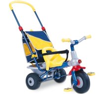 Berchet 414006 Top Tricycle Baby Too metāla rāmis, aug kopā ar stūres stieni, brīvriteni, siksnu, mugursomu, apgāžamu grozu, var izjaukt Zils/pelēks/sarkans