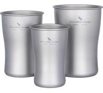 iBasingo Titanium alus krūze 240 ml, 380 ml un 600 ml, kempinga ultraviegla, saliekama, vienkārša, ledus kafijai, tējai, sulīgam aukstam ūdenim, kolai, āra lietošanai, pārnēsājama, izturīga, metāla trauks Ti3234D