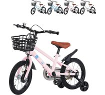 Bērnu velosipēds 2 līdz 8 gadu vecumam ar stabilizatoriem, līdzsvara velosipēds ar pedāļiem un atpakaļpedāli iesācējiem, trekinga velosipēds meitenēm un zēniem