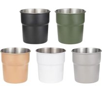 5/6 gab. komplekts saliekamie kempinga ūdens krūzes 300 ml kafijas, piena, alus krūzes nerūsējošā tērauda dzēriena krūzes āra ceļojumiem nerūsējošā tērauda pārgājienu dzēriena krūzes