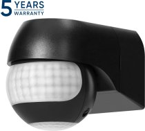 Kustības detektors 180° IP44, 800 W, maks. 15 m, mini, melns