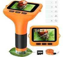 Digitālais mikroskops bērniem 3" 1000X uzlādējams mini kabatas palielinātājs Portatīvais mini kabatas palielinātājs 4K monētu rotaslietas Palielināmais stikls Edu Science STEM rotaļlieta Ziemassvētku dāvana bērniem