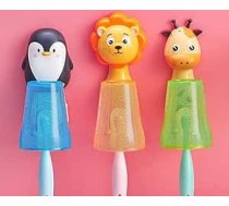 Zobu suka kauss turētājs Zobu suka turētājs bērniem Nav urbšanas ar piesūcekni Sienas plastmasas karikatūra Zobu suka turētājs Vannas bumba Zobu pastas turētājs pīle (Pingvīns)