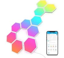 Govee Glide Hexagon LED panelis, 10 RGBIC viedās sienas gaismas, iekštelpās, darbojas ar Alexa un Google Assistant, radoši dekoratīvi Wi-Fi sešstūra LED gaismas paneļi, mūzikas sinhronizācija spēlēm un telpu dekorēšanai