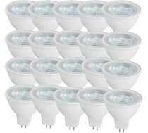 LED MR16 5W GU5.3 50W ekvivalents, MR16 halogēna spuldze, vēsā baltā krāsā, 6000K, MR16 LED prožektors, 500 lūmeni, bez apgaismojuma, AC/DC 12V, A energoefektivitātes klase