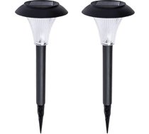 Tofficu Solar LED Bodenleuchten 2 Stück mit Erdspieß Außenleuchte aus Langlebigem Material Energiesparende Solarlampe für Garten Rasen und Gehweg