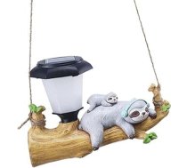 iplusmile Solar Hängelampe Garten LED Resin Baumstamm Motiv Wetterfest Solarbeleuchtung für Außen Terrasse Dekoration