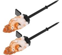 Homoyoyo 2 Stück LED Eichhörnchen Rasenlampe aus Wetterfestem Material Gartenleuchte mit Erdspieß für Terrasse und Außenbereich