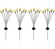Zoegneer Solarbetriebene LED-Laterne, Bodenleuchten, 4 Stück, warmweiß, 6 LEDs, für den Außenbereich, Garten, Weg, Hof, Dekoration, wetterbeständig, einfache Installation, energiesparend (2)