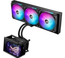 ASUS ROG Ryuo IV SLC 360 ARGB All-in-One CPU ūdens dzesēšana (6,67 collu AMOLED displejs, atbalsta 3D video, 200 mm caurules, 3x ARGB Daisy Chain ventilatori Intel LGA 1851, 1700, AMD AM5, AM4)