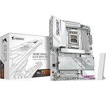 GIGABYTE X870E AORUS Elite WIFI7 Ice pamatplate - Atbalsta AMD Ryzen 9000 procesorus, digitālā 16+2+2 fāžu VRM, līdz 8200 MHz DDR5 (O.C.), 3X PCIe 5.0 + 1x PCIe 4.0, Wi-Fi 7, 2.5GbE LAN