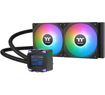 Thermaltake LA240-S ARGB Sync AIO ūdens dzesēšana 240 mm - 2,4 collu segmenta LCD displeja ūdens bloks CPU temperatūrai un lietderībai, 2 x 120 mm PWM ARGB ventilators līdz 2500 RPM, Intel/AMD (LGA1700/AM5), melns