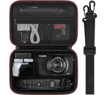 Elonbo melns futrālis Sony ZV-1F/ ZV-1 II/ZV-1 Vlogu digitālajai kamerai.Ceļojumu kameras futrālis ir piemērots arī vlogeru piederumu komplektiem, piemēram, statīviem, mikrofoniem un gripiem.