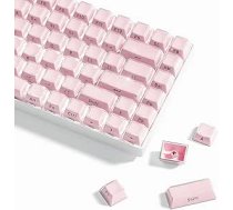 Womier Crystal Jelly Keycaps - Custom Keyboard Keycaps 113 taustiņi ar sānu apdruku, OEM profils, piemērots 61/68/84/87/98/100 Cherry Gateron MX Mechanical, rozā krāsā