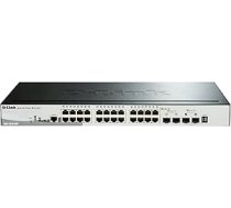 D-Link DGS-1510-28P/E, 28 portu 2/3 slāņa inteliģentais pārvaldāmā gigabitu steka komutators (24x 10/100/1000 Mbit/s PoE porti, 2x SFP, 2x 10G SFP+, 193 W PoE jauda) - tikai ES barošanas kabelis