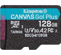 Kingston Canvas Go Plus microSDXC atmiņas karte Gen4 200MB/s A2 U3 V30 128GB vienā iepakojumā bez ADP-SDCG4/128GBSP