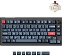 Keychron V1 Max pielāgota bezvadu mehāniskā klaviatūra, 2,4 GHz/Bluetooth/Wired, 82 taustiņi RGB QMK/VIA programmējami makro taustiņi, Hot-Swap Gateron Brown slēdzis Mac Windows, ASV ANSI izkārtojums