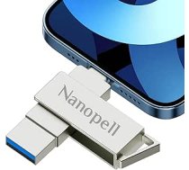 256 GB USB zibatmiņas karte iPhone Photo Stick Omni Uzglabāt vairāk fotoattēlu un video. USB zibatmiņas karte iPhone atmiņas karte i0S/Android/PC, ar atsevišķu C tipa adapteri. i0S ierīcēm nepieciešams lejupielādēt lietotni.