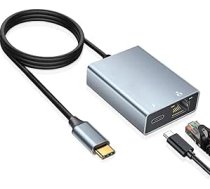 BLKing USB C uz Ethernet adapteris, Ethernet uz USB C, no C tipa uz RJ45 Gigabit LAN tīkla adapteri, saderīgs ar Chromecast Google TV, i-Pad Air (1m)