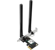 MERCUSYS MA70XE Wi-Fi 6 Bluetooth 5.4 PCIe adapteris, līdz 1201 Mb/s pie 5 GHz un 574 Mb/s pie 2,4 GHz, 2 × augstas veiktspējas antenas, WPA3, MU-MIMO, atbalsta tikai Windows 11/10, Wi-FI 6 AX1800