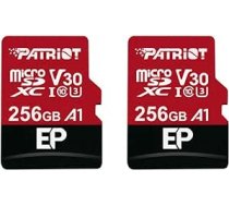 Patriot Memory 256GB A1 / V30 atmiņas karte Android tālruņiem un planšetdatoriem 4K video ierakstīšana - 2 eksemplāru iepakojums