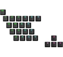 Geeky gumijotu taustiņu vāciņu komplekts | Double Shot Translucent | ABS+TPR | OEM profils mehāniskām spēļu tastatūrām (melns, 23 taustiņi)