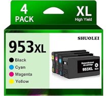 953XL atkārtoti ražotas printeru kasetnes, kas savietojamas ar HP 953XL multipakas kasetnēm OfficeJet Pro 7720 7730 7740 8210 8218 8710 8715 8718 8720 8720 8725 8728 8730 8740 (4 iepakojumi BKBK/C/M/YYY)