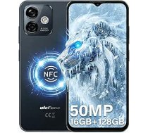 Ulefone Note 16Pro viedtālrunis bez līguma, 50MP + 8MP viedtālrunis, 16GB + 128GB Octa Core mobilais tālrunis lēts, 6,52" HD+ 4G Dual SIM mobilais tālrunis, NFC/Face ID/Fingerprint/GPS/OTG, melns | Handy Günstig, 50MP+8MP viedtālrunis, Octa Core H