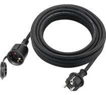 Pagarinātājs Schoko Eiropas drošības kontaktdakša gumijas pagarinātājs āra lietošanai IP44 H05RR-F 3G 1,5 mm.
