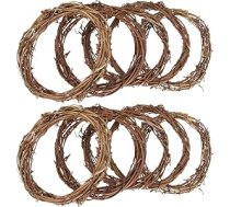 VALICLUD Vine Wreath Rattan Blank 10 cm Ziemassvētku vainags: Dabas vainags DIY DIY 10 gabali, padarot gredzenus Sienas vainags Durvju vainags Tukšs Puse Pateicības diena Ziemassvētku festivāls Vīniņu vainags