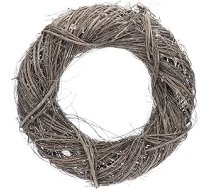 com-four® Vine vainags - dekoratīvs durvju vainags no zariem - dabīgs DIY vainags kā galda dekors, loga dekors vai durvju pakaramais, lai rotātu sevi - balināts dabīgs dekoratīvs vainags (1)