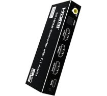 PremiumCord HDMI audio ekstraktors HDR10, izejas stereo ligzda, SPDIF, Cinch, HDMI, UHD 8K 4320p 60Hz, 4K 2160p 120Hz, Full HD 1080p, 40Gbps, VRR, DTS, Dolby Atmos, metāla korpuss, melna krāsa